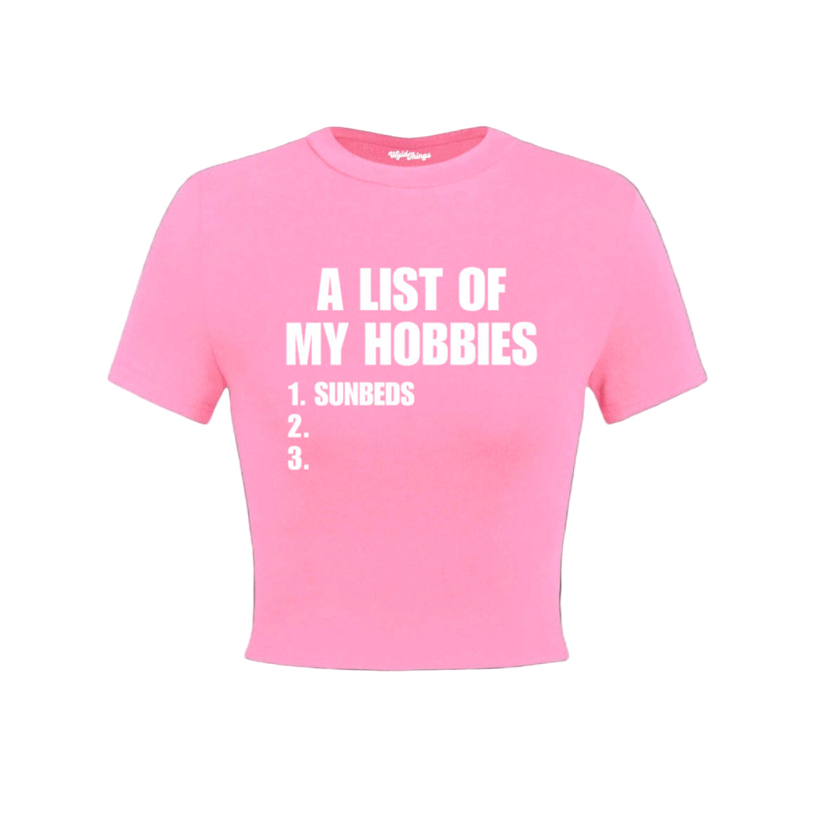 A List Of My Hobbies Sunbed Crop Top